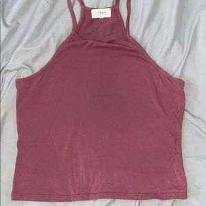 Maroon halter crop top, size XL
